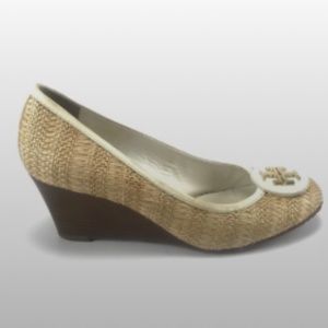 Tory Burch Straw Linen Wedges 7.5M